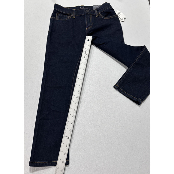 GAP Denim Jeans Boys Size 7 Reg Stretch Skinny Blue Adjustable Waist Pockets - Picture 9 of 10